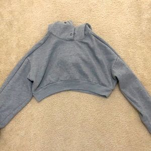 Grey cropped hoodie